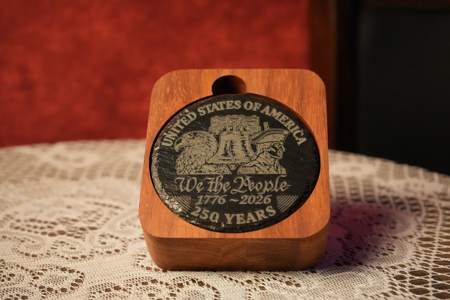 America 250 Stone Coaster, round,  Nested