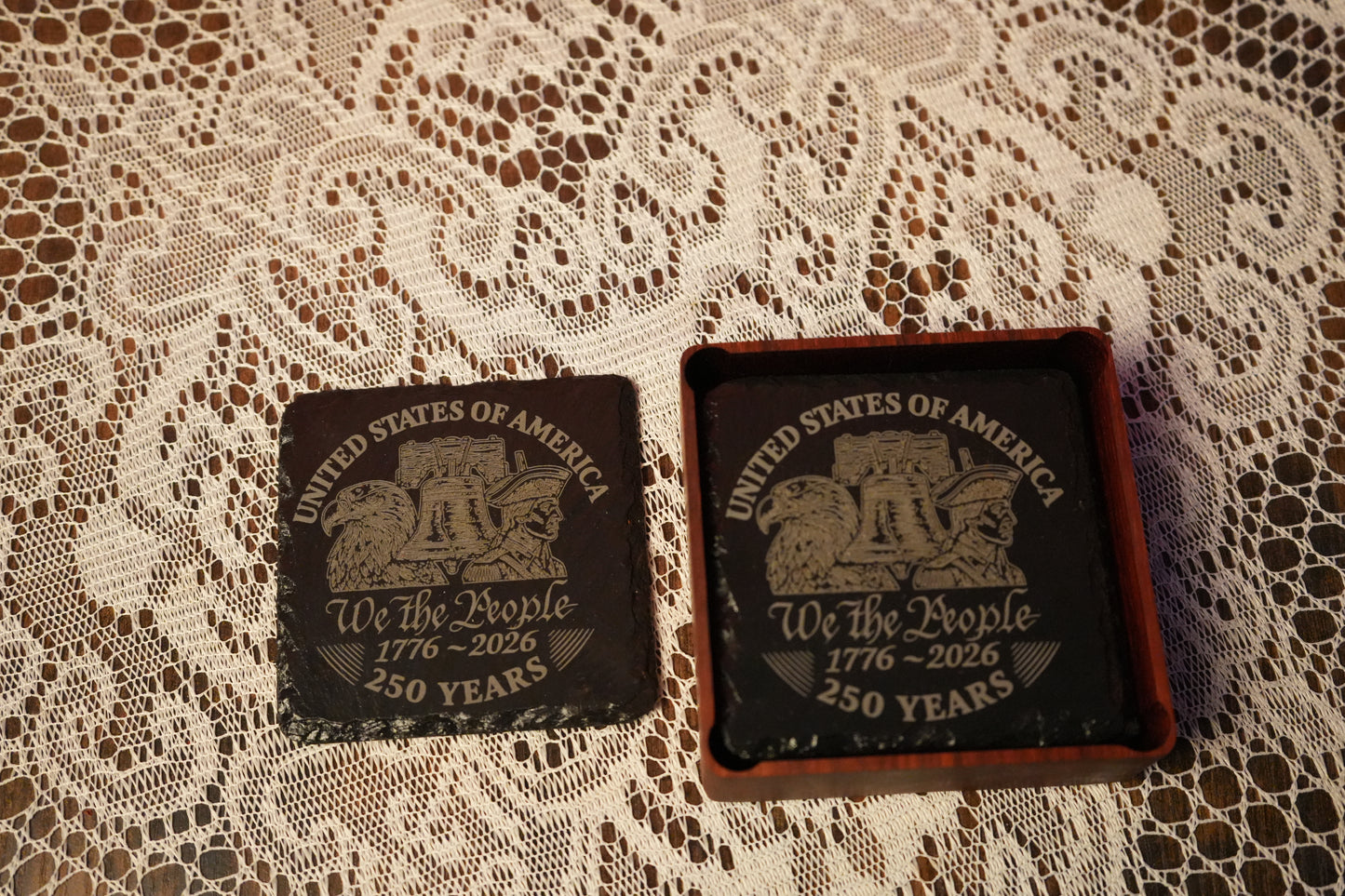 America 250 Stone Coaster view