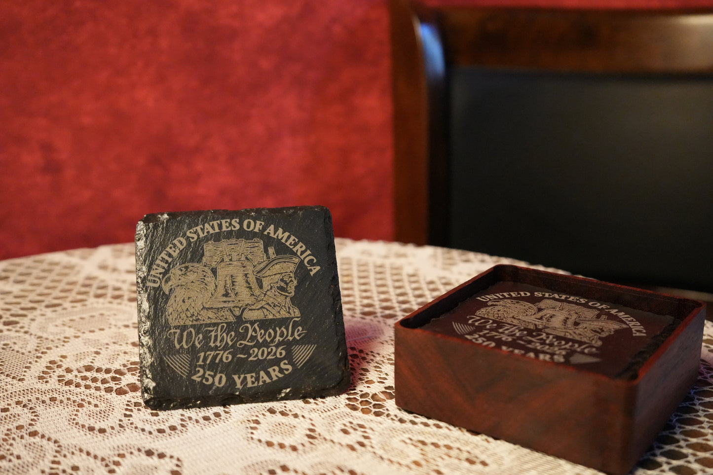 America 250 stone  Coaster