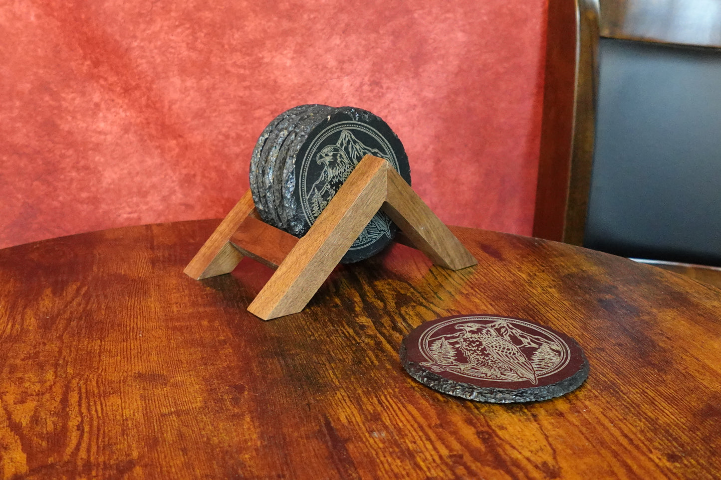 Slate Coaster Set of 6 - Bald Eagle