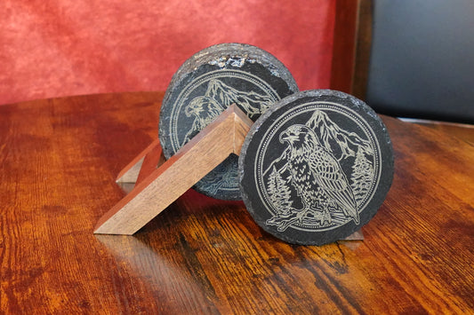 Slate Coaster Set of 6 - Bald Eagle