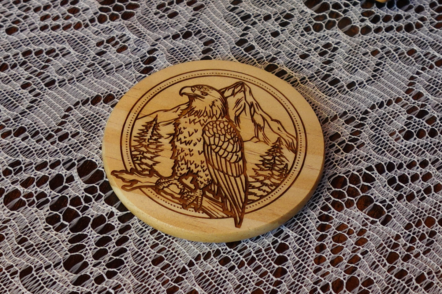 Wood Coaster Set of 6 - Bald Eagle