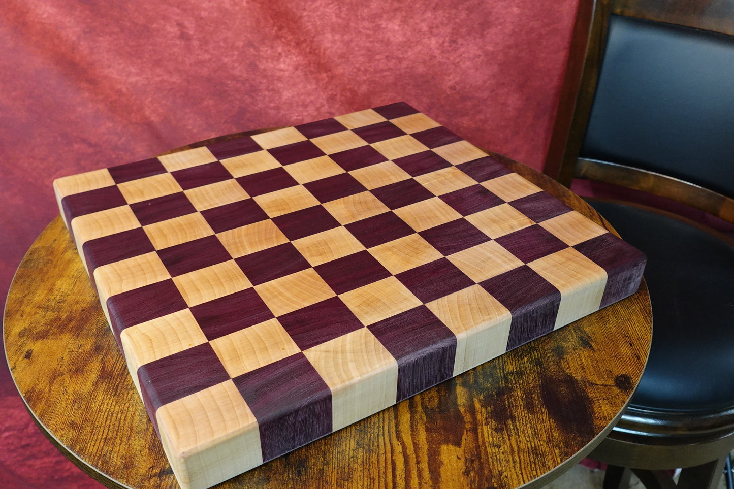 End Grain Cutting Board, Purple Heart & Hard Maple