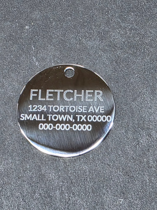 ID tag, round, stainless steel
