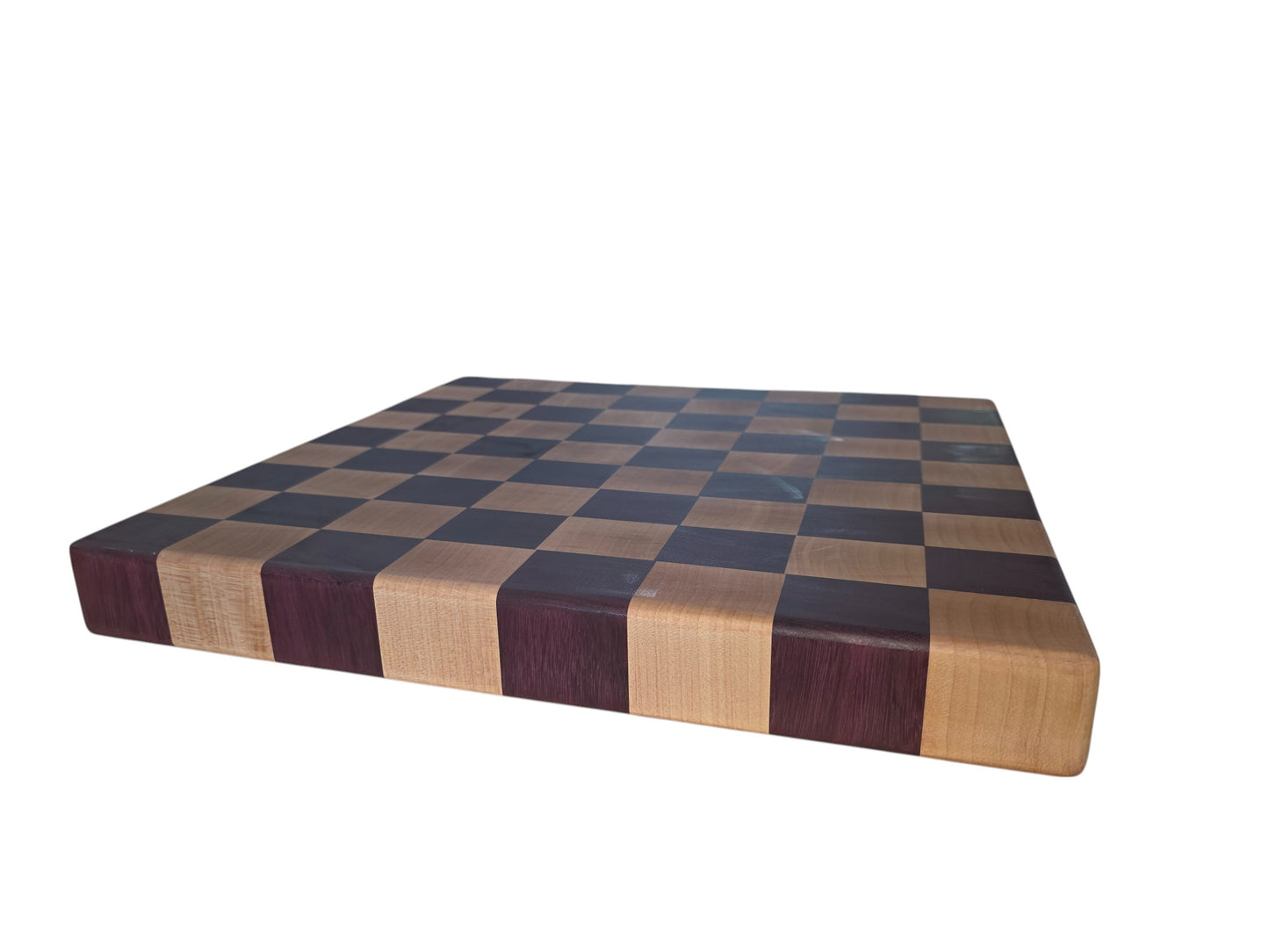 End Grain Cutting Board, Purple Heart & Hard Maple