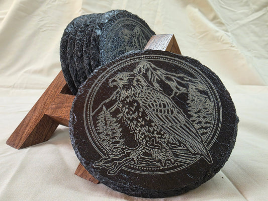 Slate Coaster Set of 6 - Bald Eagle