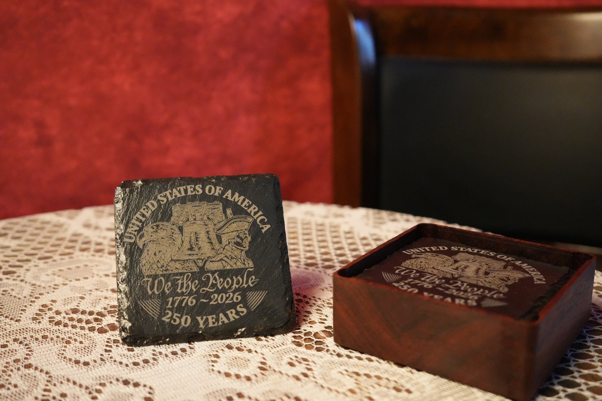 America 250 stone  Coaster