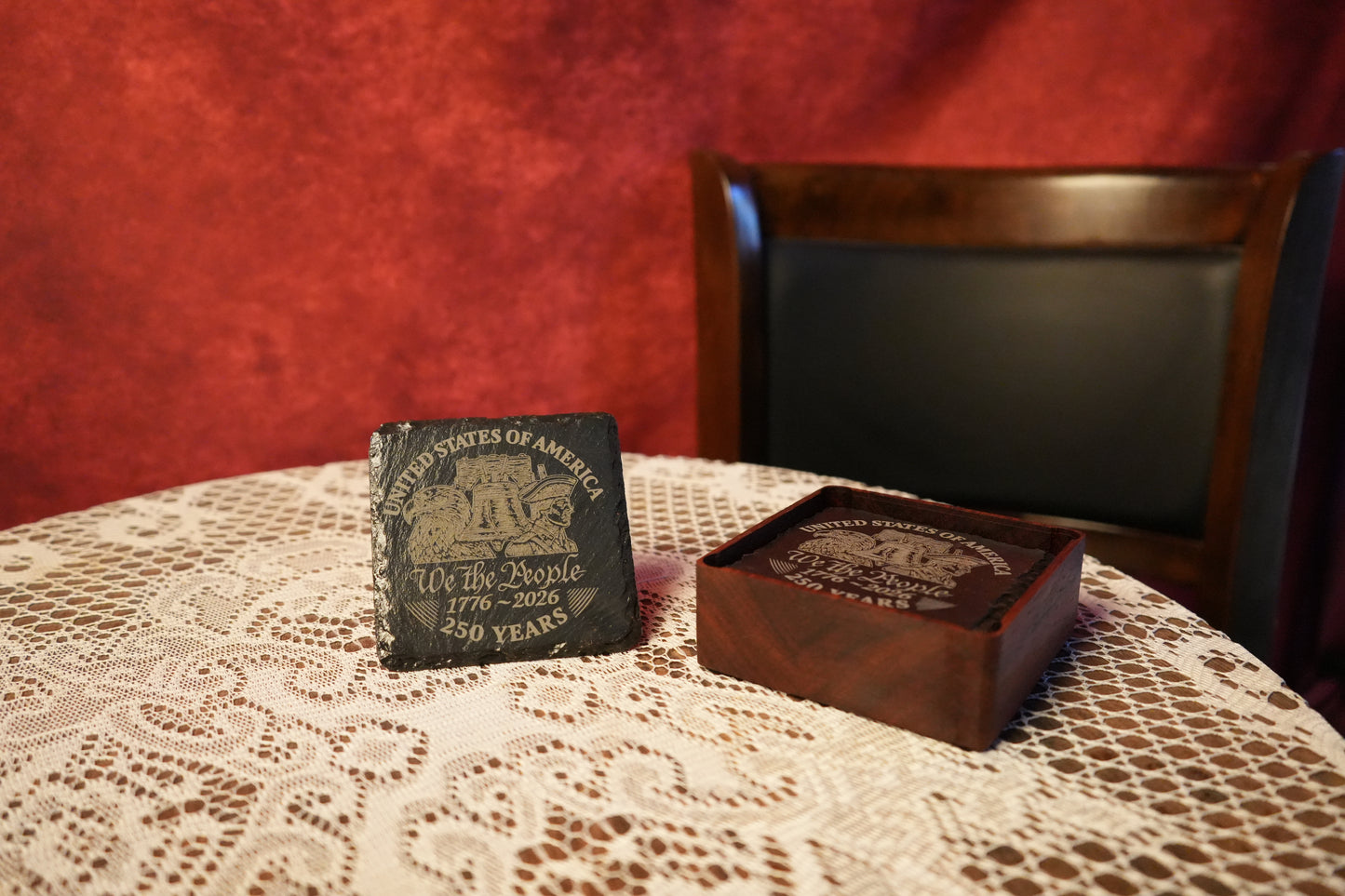 America 250 stone  Coaster with box