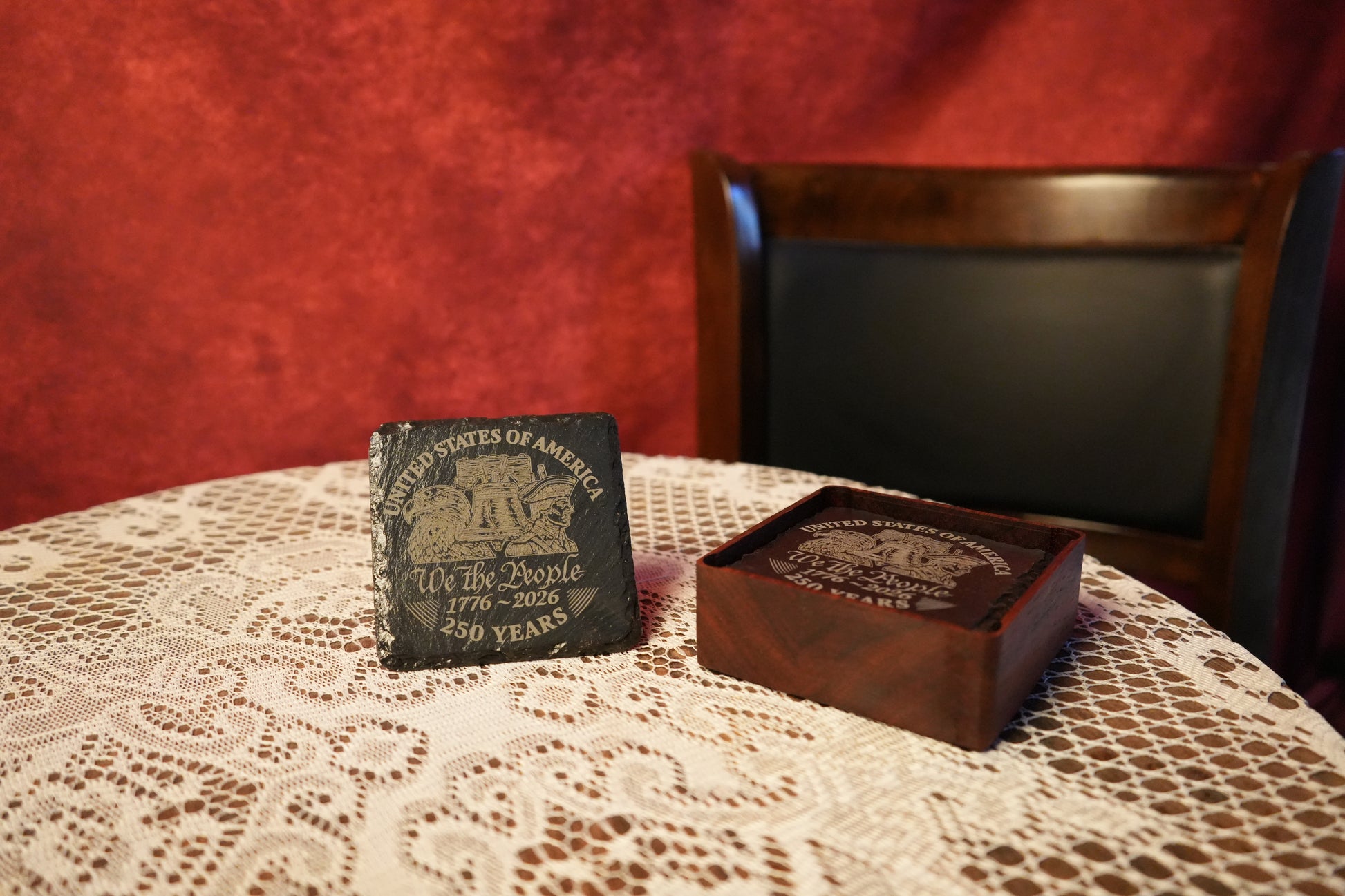 America 250 stone  Coaster with box