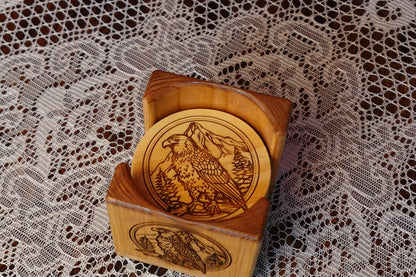 Wood Coaster Set of 6 - Bald Eagle