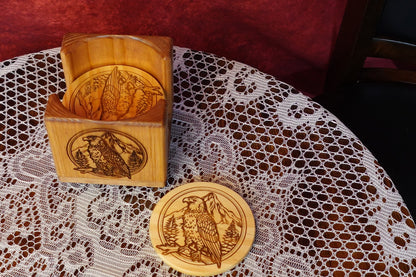 Wood Coaster Set of 6 - Bald Eagle