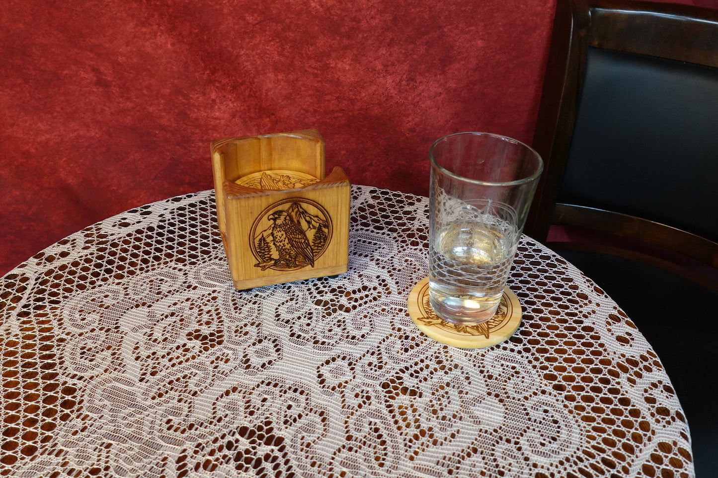 Wood Coaster Set of 6 - Bald Eagle
