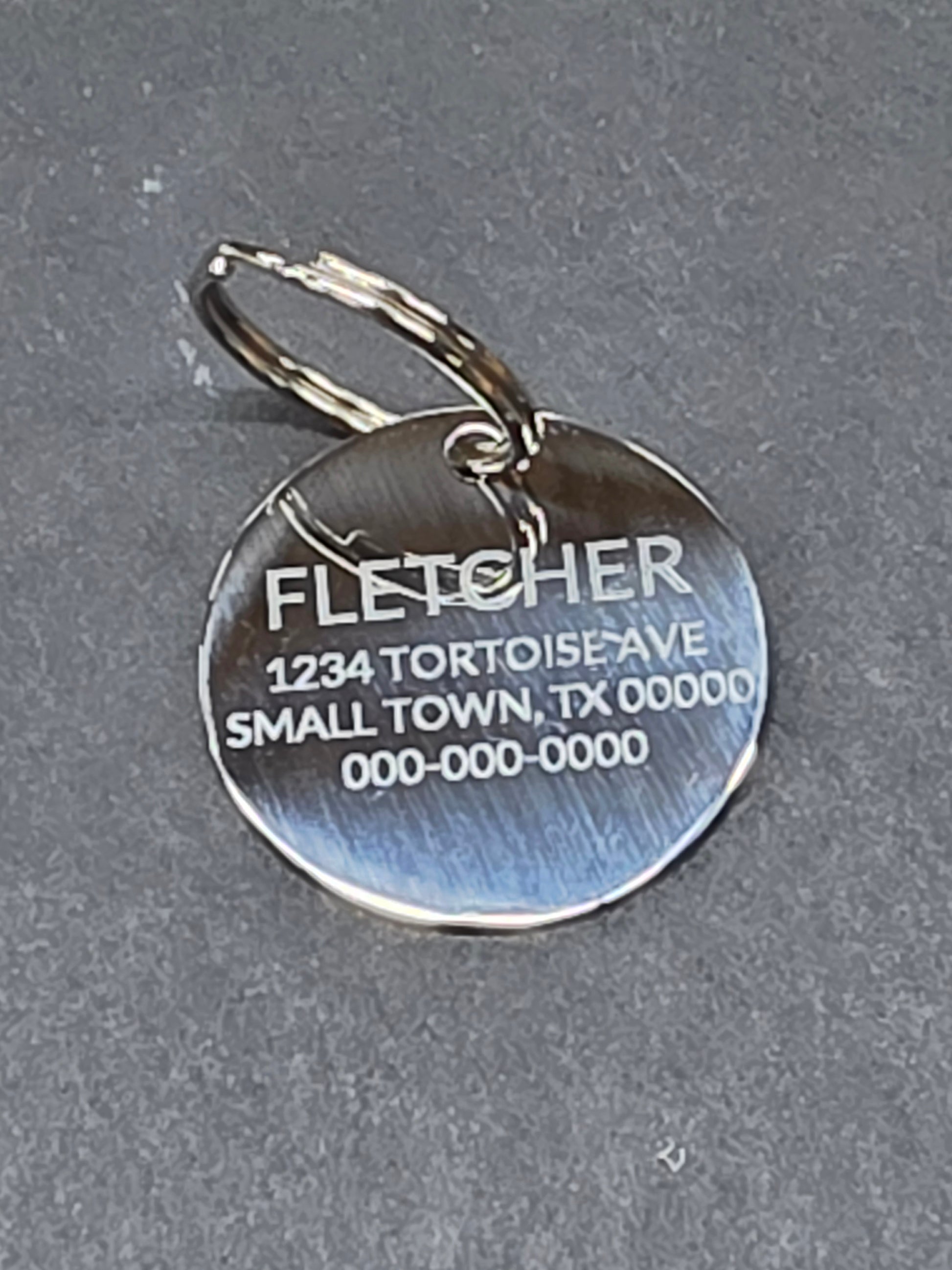 ID tag, stainless steel, round