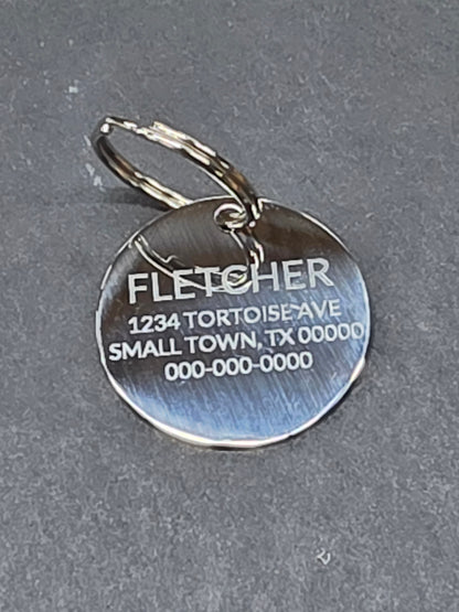 ID tag, stainless steel, round