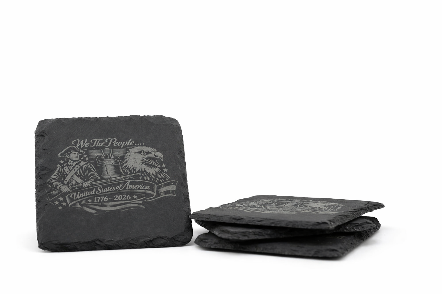 Patriotic Slate Coaster Set