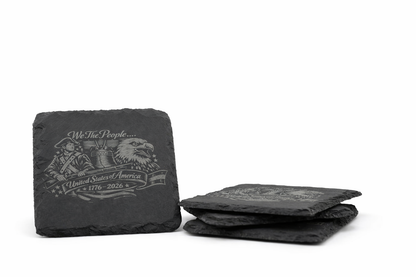 Patriotic Slate Coaster Set