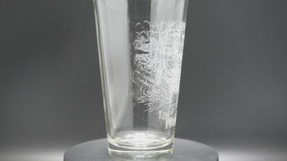 Engraved Ford Model T glassware
