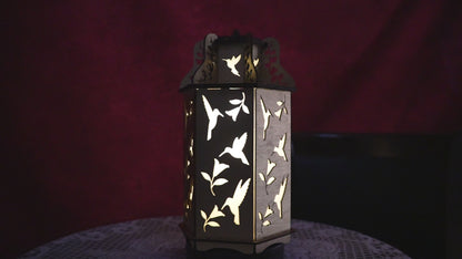 "Glimmer Flight", Hummingbird Ornament Lantern