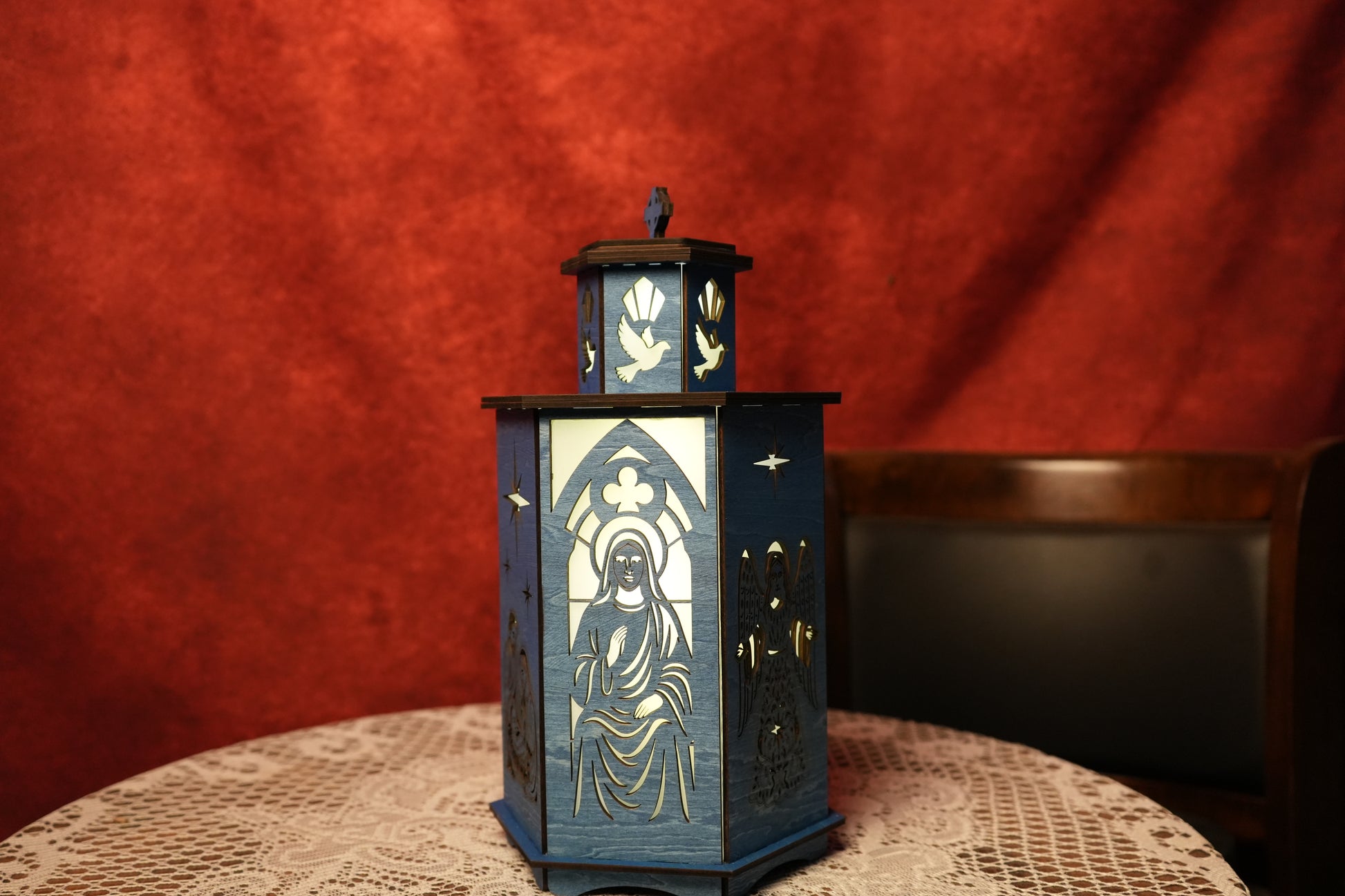religious decor lantern Virgin Mary